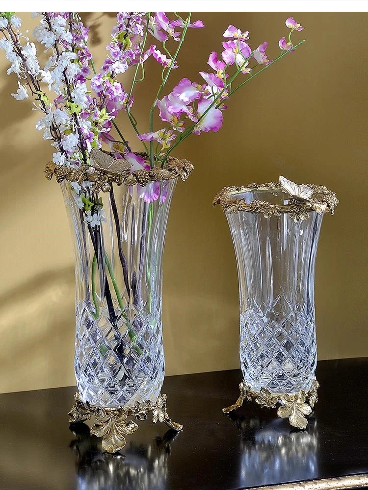 high-grade brass glass vase room decoration porch villa