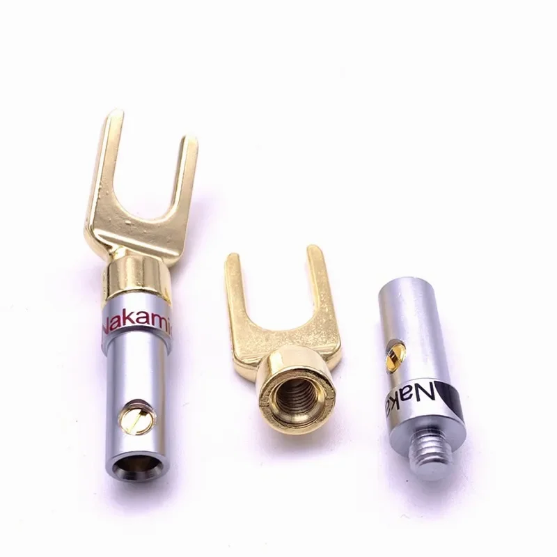 Middle Fine Copper Gold-Plated Banana Head Banana Plug Horn Wire Y-Plug/U-Plug Speaker Cable Connector