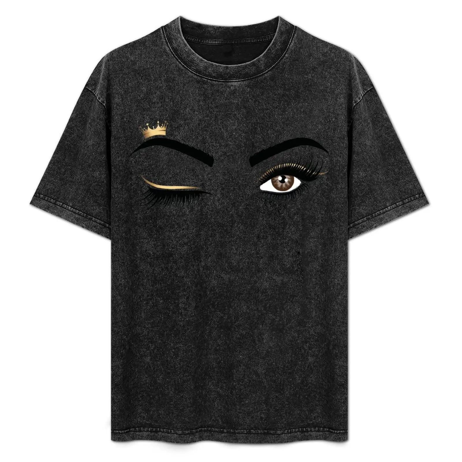 

Wink Eye with Crown Lash Queen T-Shirt oversizeds Blouse quick-drying oversized t shirts for men