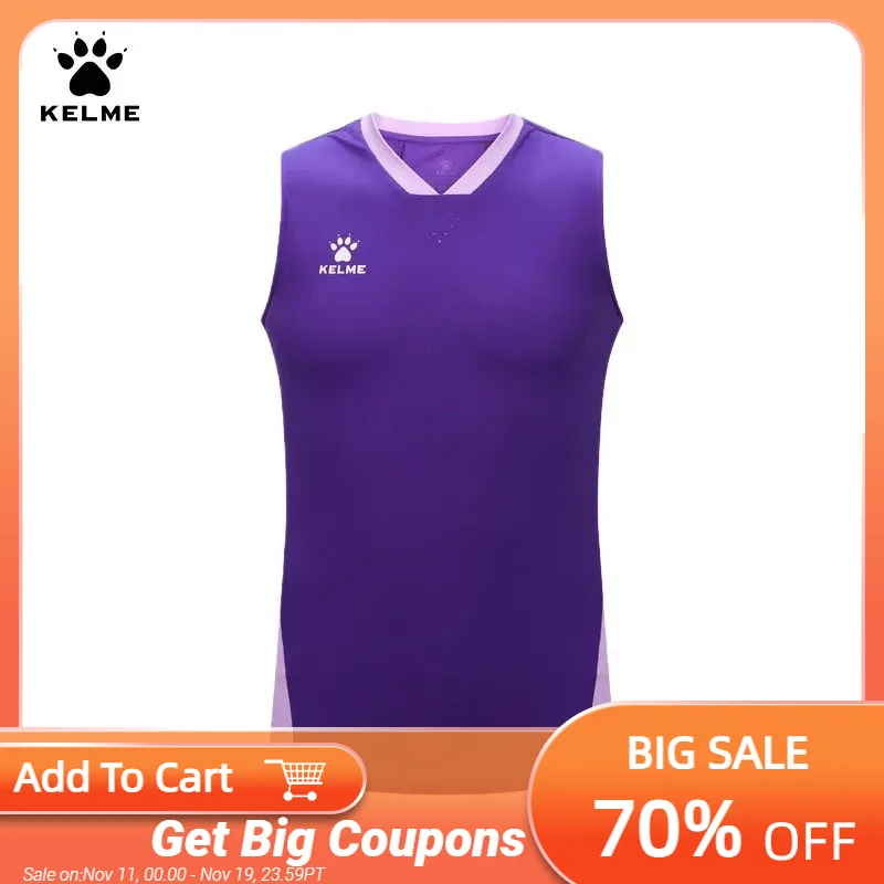

Kelme Sports Tank Top Men's 2024 Spring/summer New Breathable Loose Football Jersey Sleeveless T-shirt Running Vest