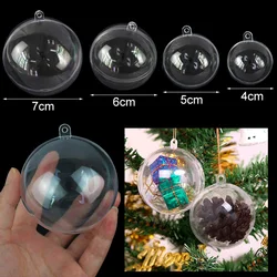 5/10pcs Clear Plastic Fillable Ornaments Ball For Christmas Party Hanging Pendant Plastic Hollow Balls Christmas Tree Decoration