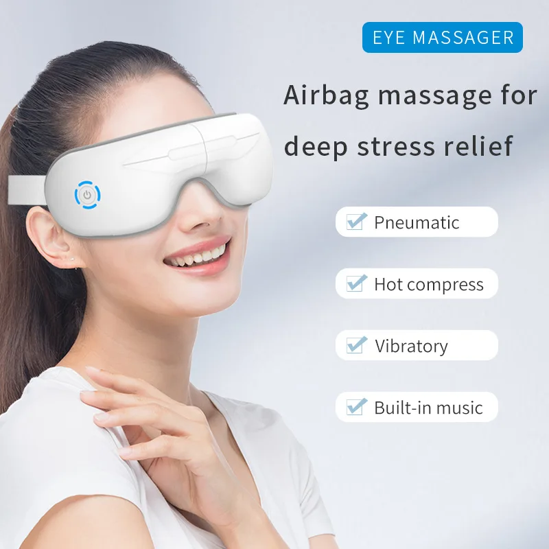 Folding Eye Massager Eyes Mask with Heat and Bluetooth Music Eye Care Device Gift for Eye Strain Dry Improve Sleep