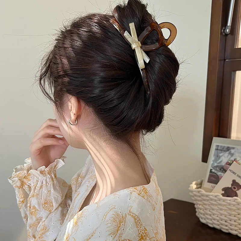 VANIKA Spring New Bow Hair Claw Elegant Large Ponytail Clip Female Simple Wash your face Hair clips Heawear Hair Accessories