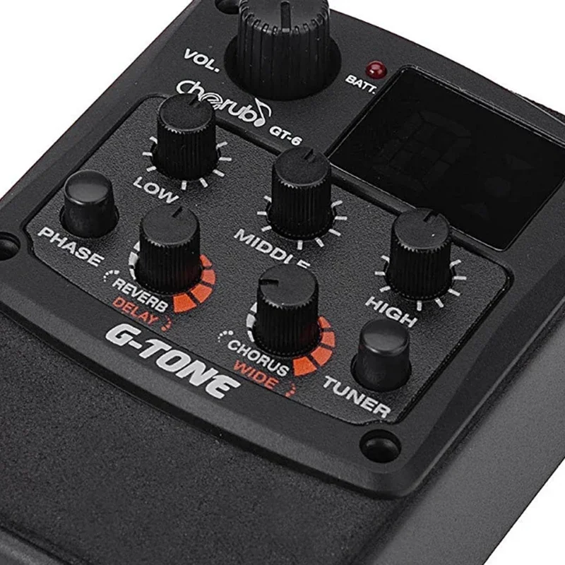 

Hooqu New LCD Tuner With Reverb/Delay/Chorus/Wide Effects+Battery GT-6 Acoustic Guitar Preamp Piezo Pickup 3-Band EQ Equalizer