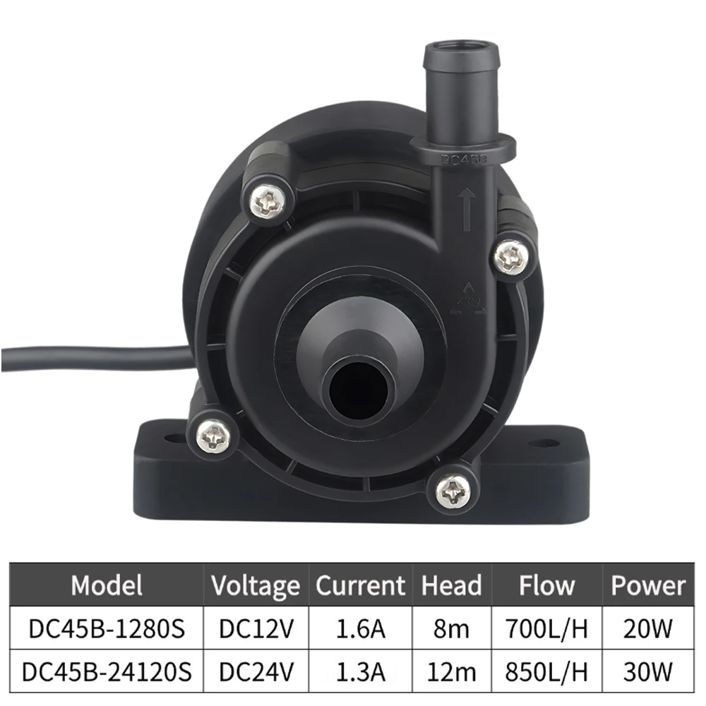 Small Silent Water, Cold and Warm Circulation Pump DC12/24V Brushless Motor Submersible Pump Soilless Hydroponics IP68