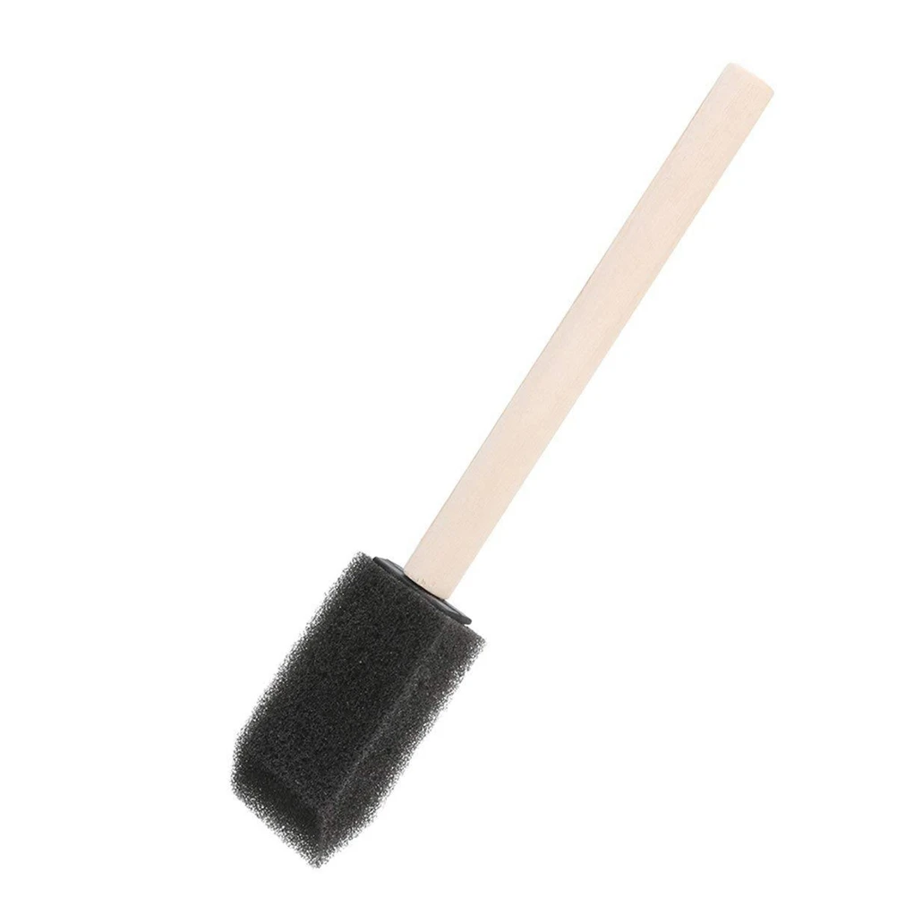 

10Pack Sponge Paint Brush Set 1 Inch Polyurethane Wood Handle Absorbent Stiff for Painting Stains Varnishes Crafts Acrylics Art