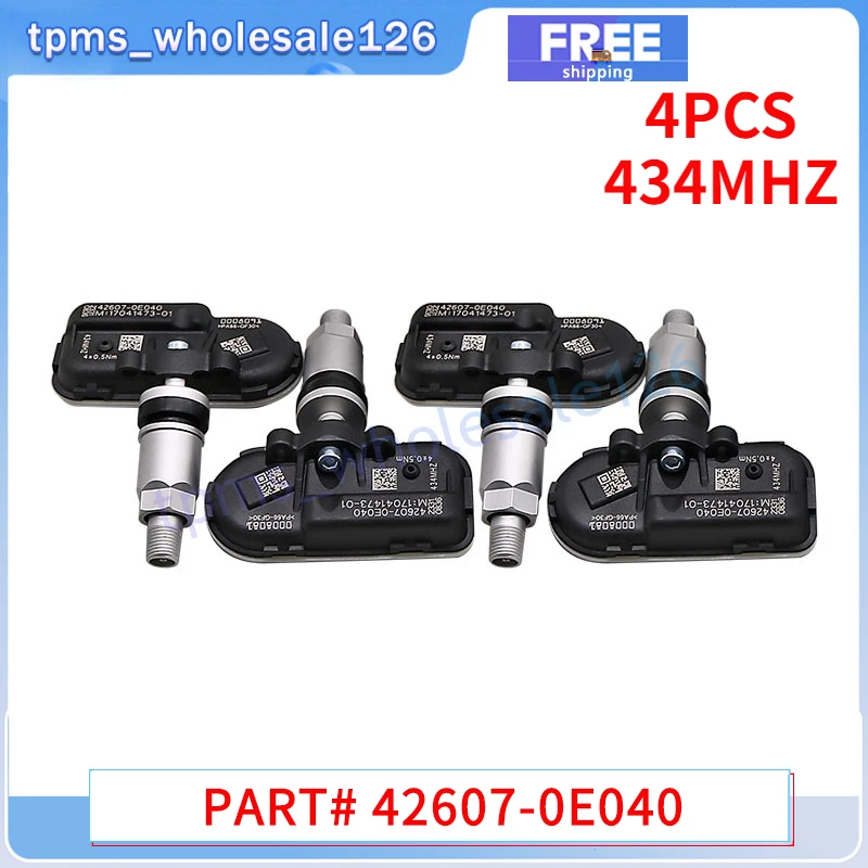 4PCS/Lot Car Tire Pressure Monitor System Sensor 42607-0E040 For 2021 2022 Toyota Sienna Highlander TPMS 434MHZ 426070E040