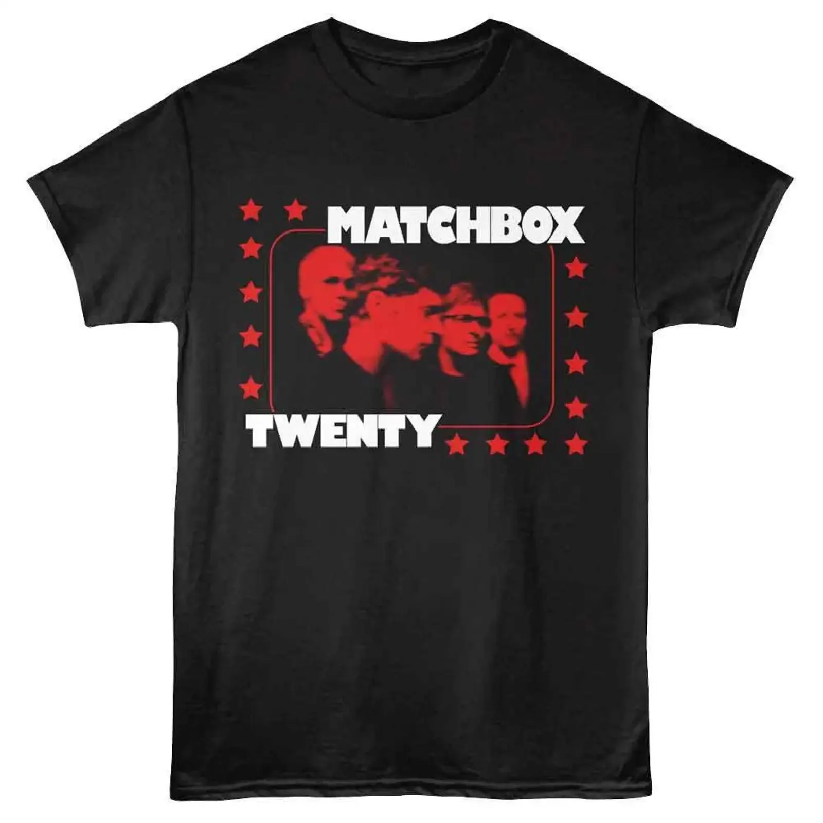 Matchbox Twenty Star Border Black T Shirt vintage Washed Slightly homme graphic Comfortable Breathable Stretched fashion Casual