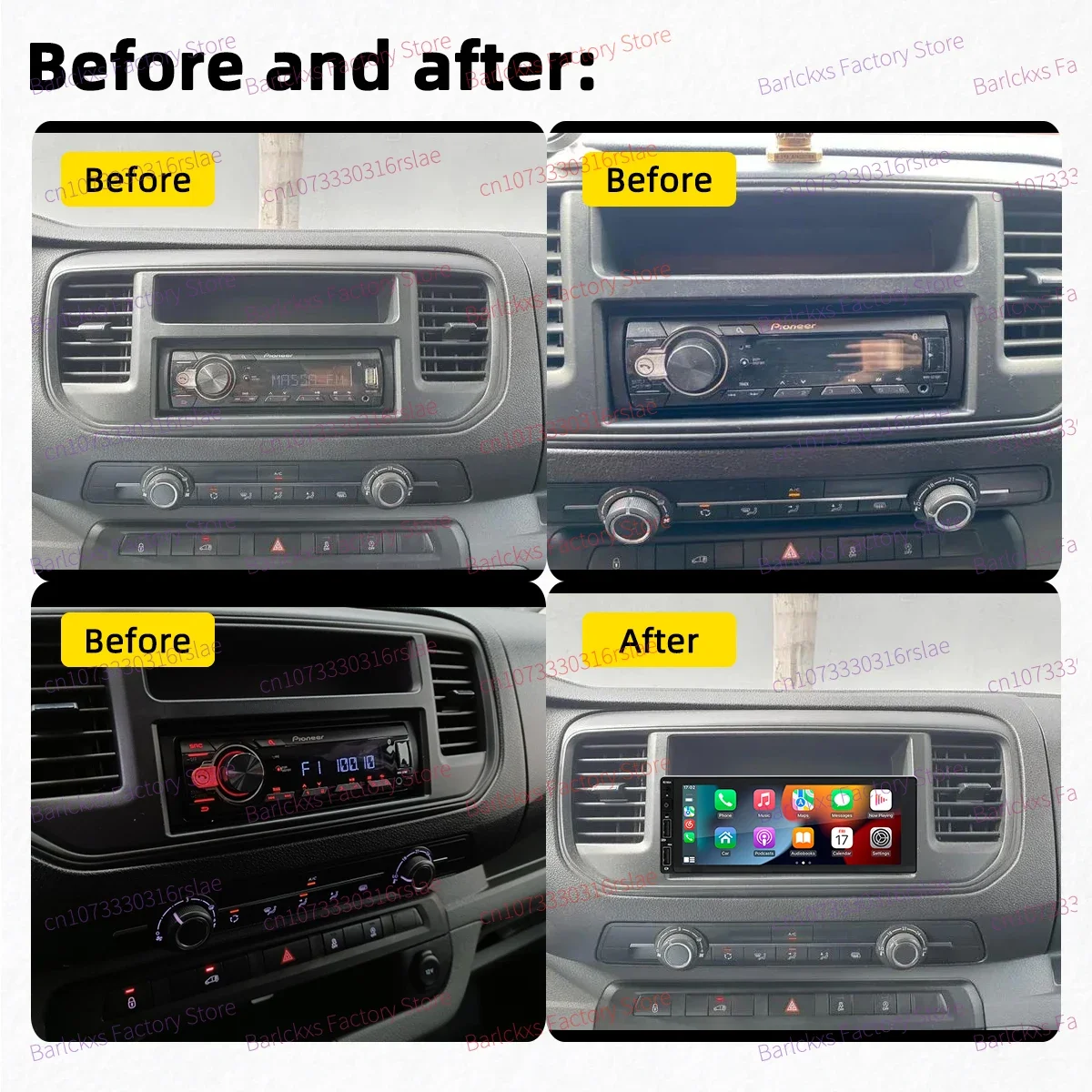 Android Multimedia para coche para Fiat Scudo 2022-2024 pantalla de 6,9 pulgadas 1 Din Radio estéreo unidad principal Carplay Autoradio GPS BT navegación