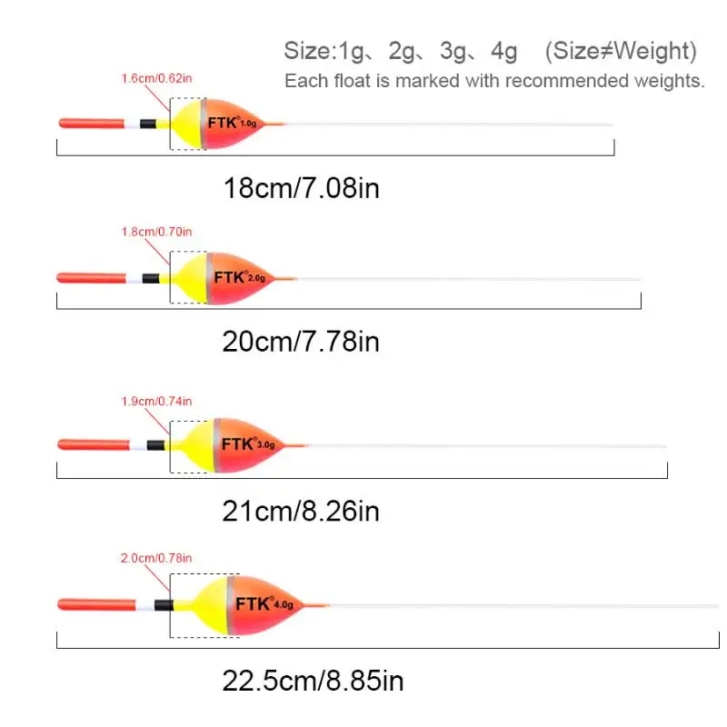 5 Stück vertikale Angelposen aus Barguzinsky-Tanne, 18–22,5 cm, Auftrieb 1–4 g, Karpfenangelposen zum Angeln