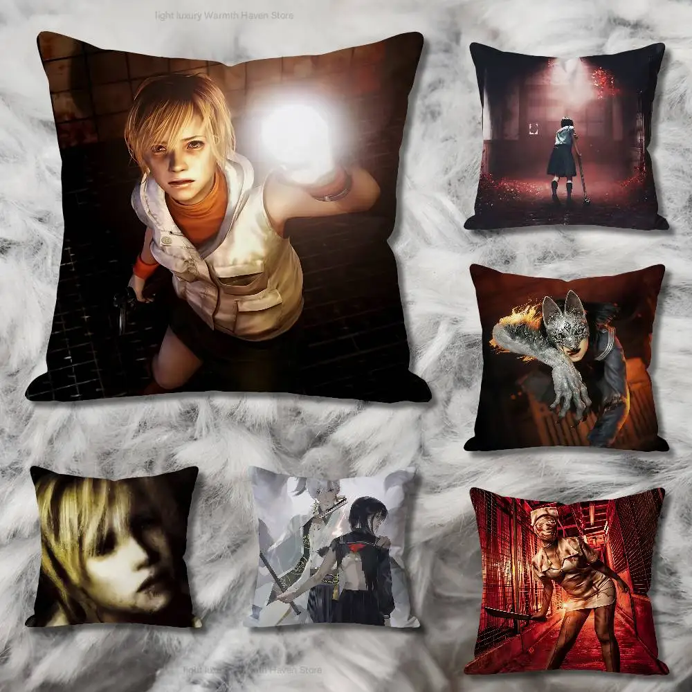 

Horror S-Silent H-Hill f Various Sizes Square Pillow Case For Car Home Bedchamber Decor Custom Valentine gift