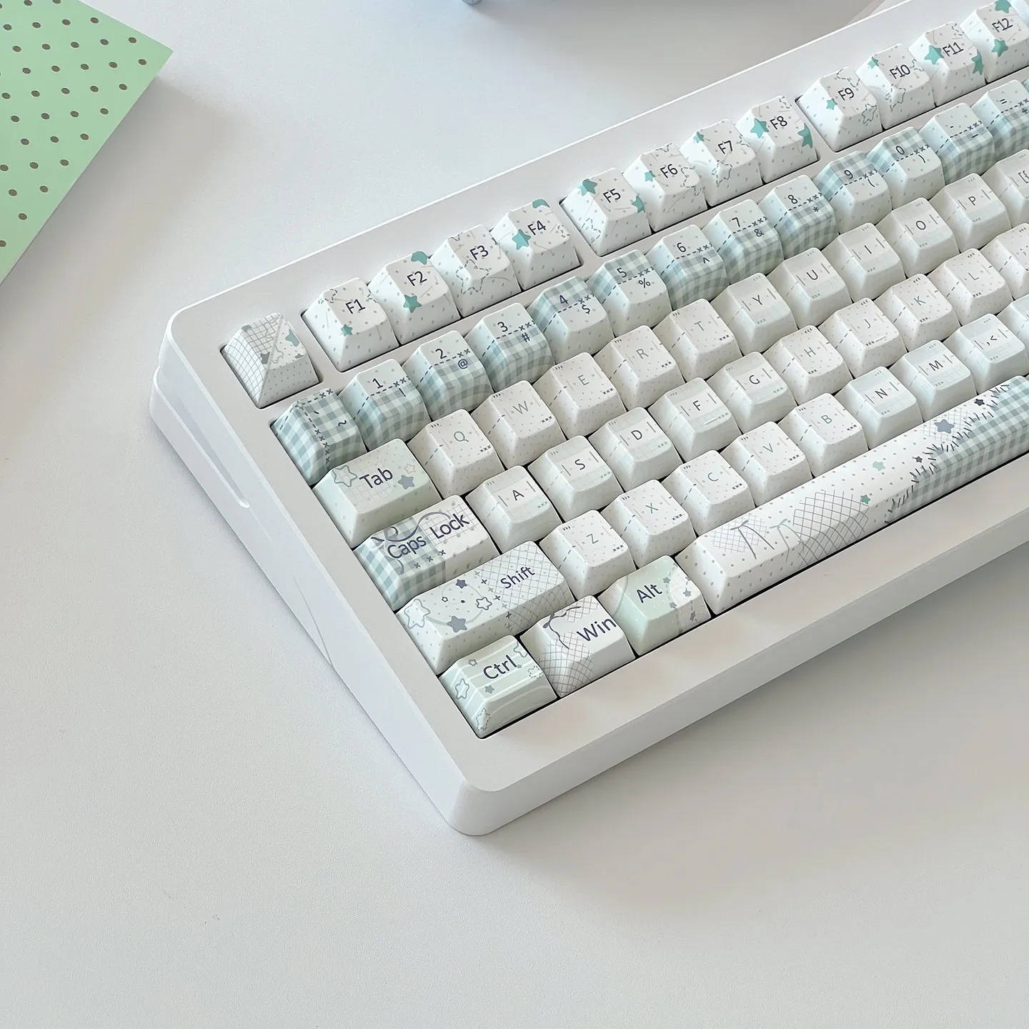 MAIMOOO Keycaps Asakusa Woven Dream PBT DIY Heat Sublimation CHERRY White Small Fresh Personalized Keyboard Keycaps