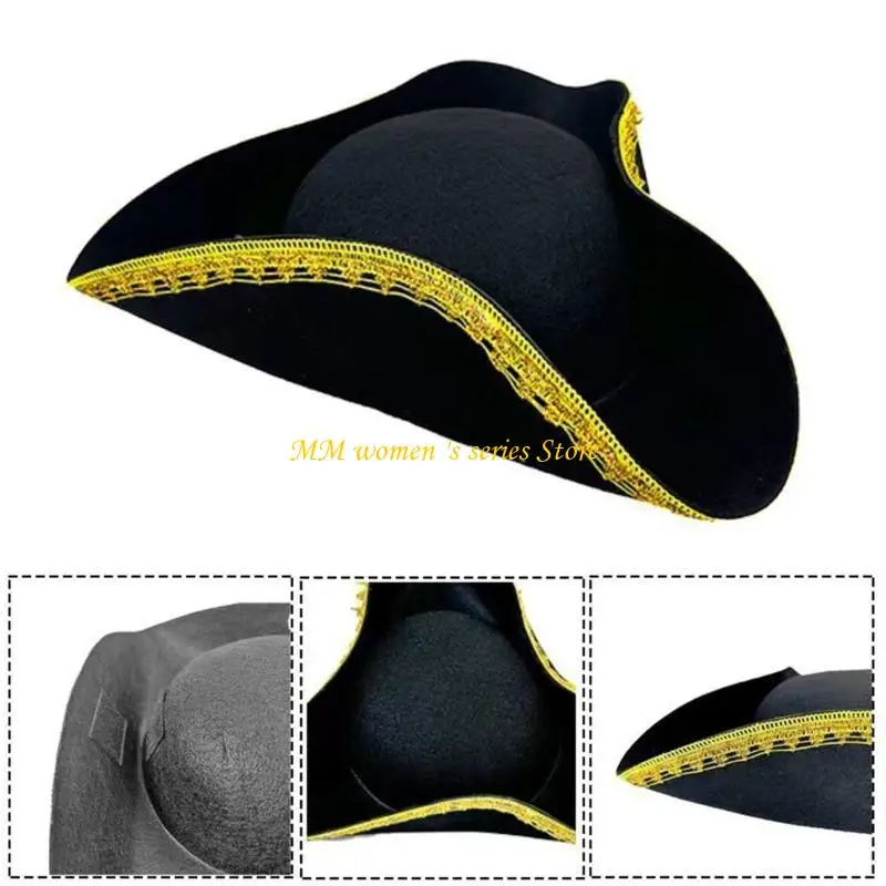 Q39C Make Up Piratenhut, Piratenhut für Jungen und Mädchen, verstellbarer Piratenhut, Unisex-Pirat