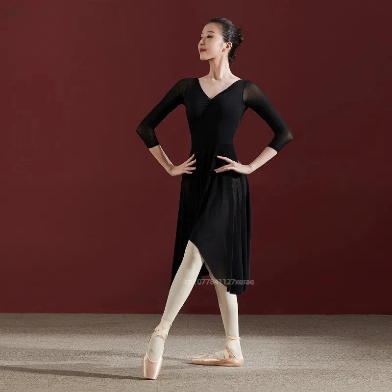 Ballet Jumpsuit, Adult Gymnastics Practice Costume, Chinese Dance Performance Costume, Ethereal and Graceful Dance Skirt