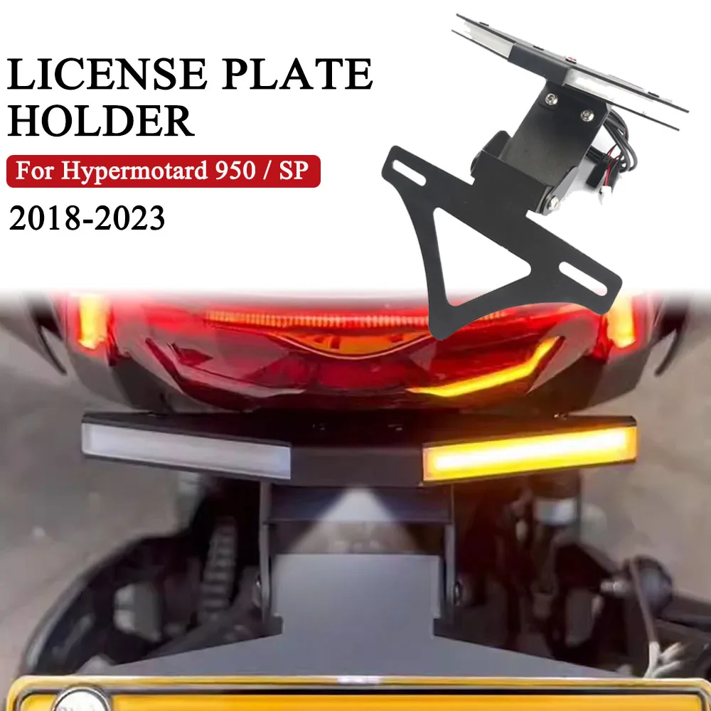 

Motorcycle Accessories License Plate Holder Bracket with LED Signal Light For Ducati Hypermotard 950 SP 2018-2023