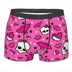 Pretty Pink Pattern Men Boxer Briefs Monster High Highly Breathable Underwear High Quality Print Shorts Birthday Gifts