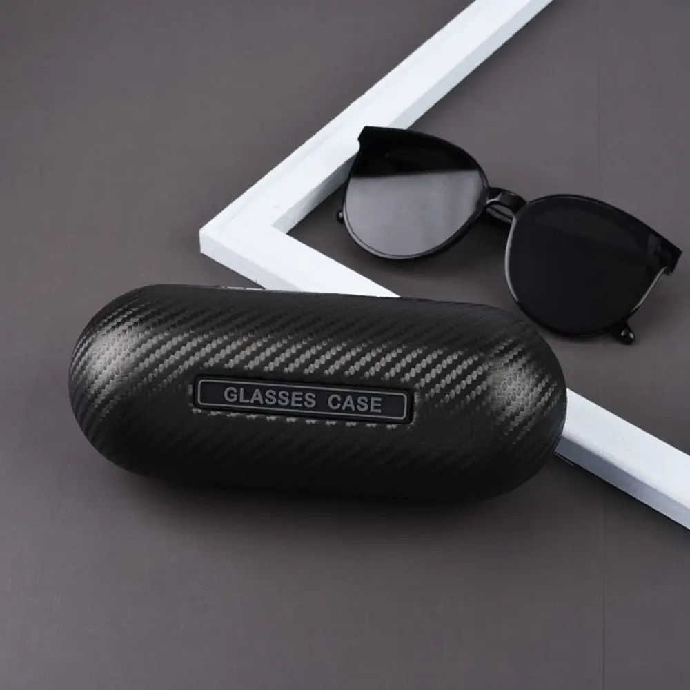 

Black Leather Sunglass Case Portable Carbon Fiber Hard Shell Glasses Storage Box Resist Compression Glasses Box Travel