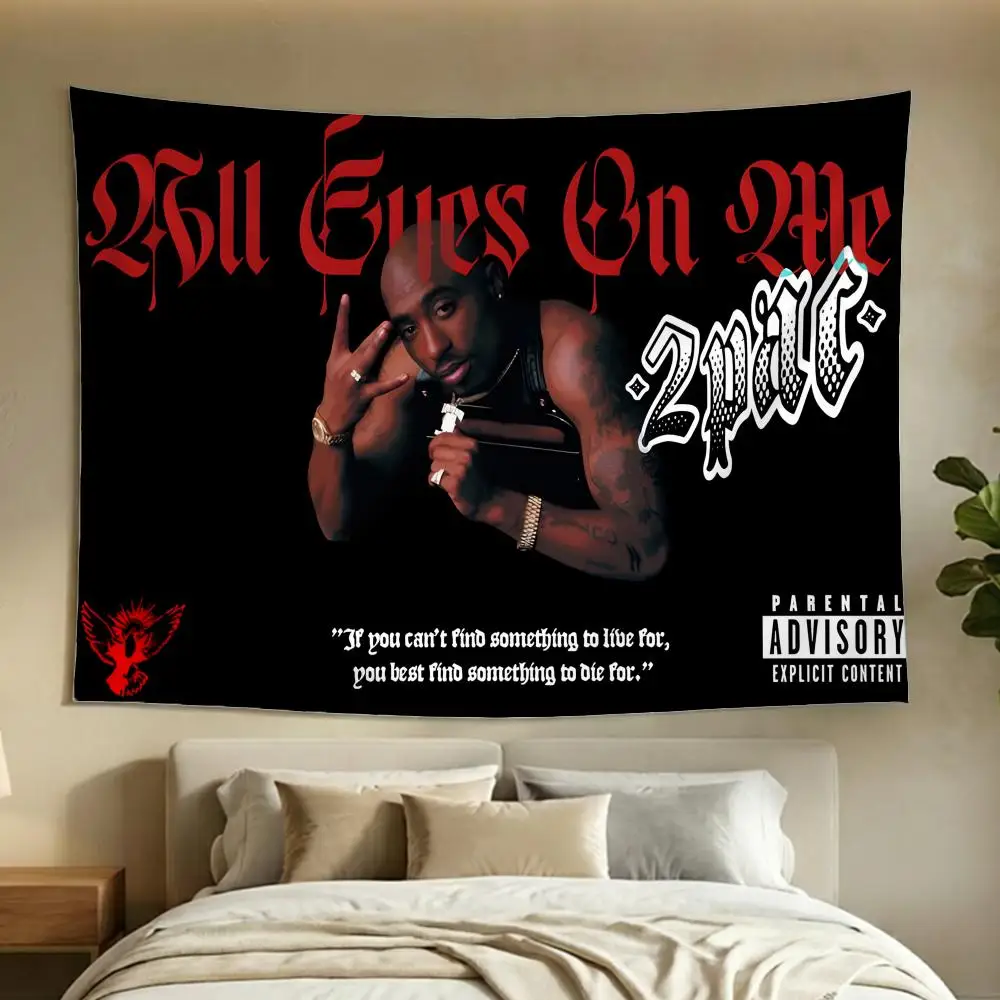 Singer Legend HipHop 2Pac Tapestry Washable Soft Daily Wall Hanging Decor for Living Home Room Bedroom
