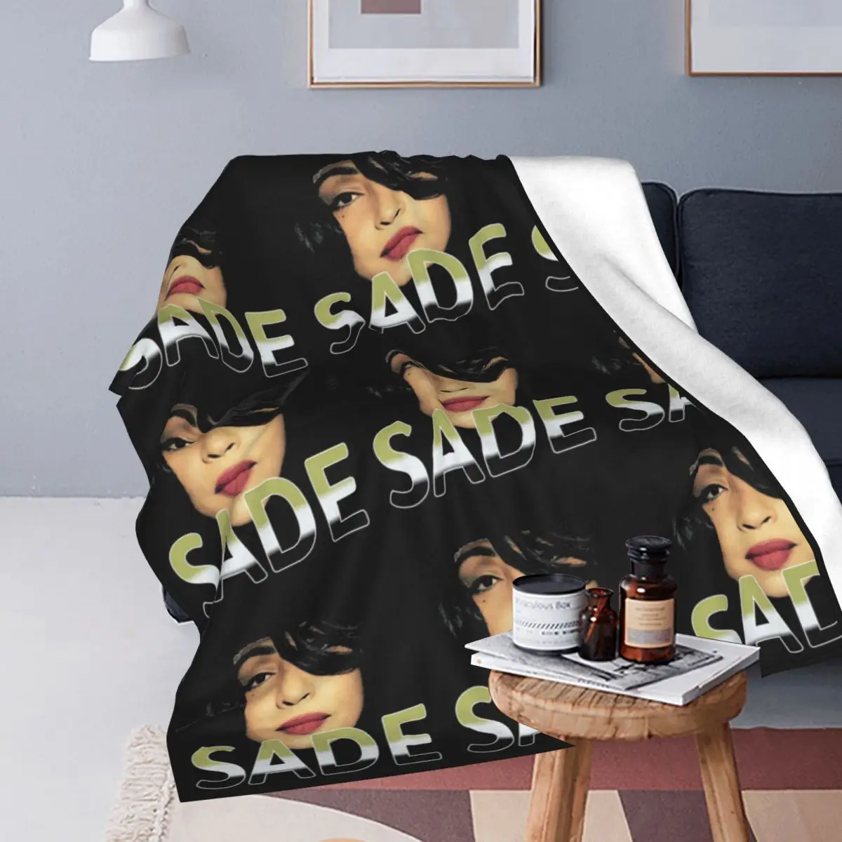 S-Sade Adu Lovers Rock Tour Blankets Fleece Spring Autumn Multi-function Thin Throw Blanket for Sofa Travel Plush Thin Quilt