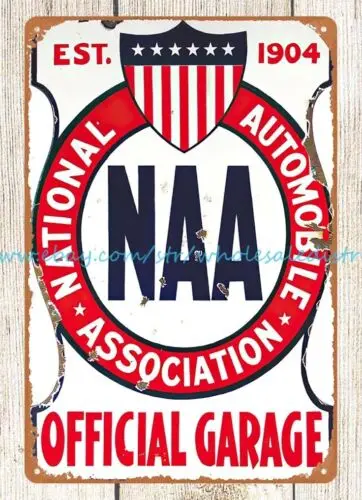 National Automobile Association garage metal tin sign western decor