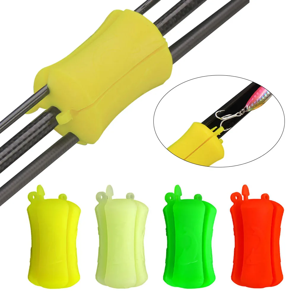 

4pcs Portable Fishing Rod Fixed Ball Multi-functional Soft Silicone Anti-slip Fishing Pole Wrap Equipment