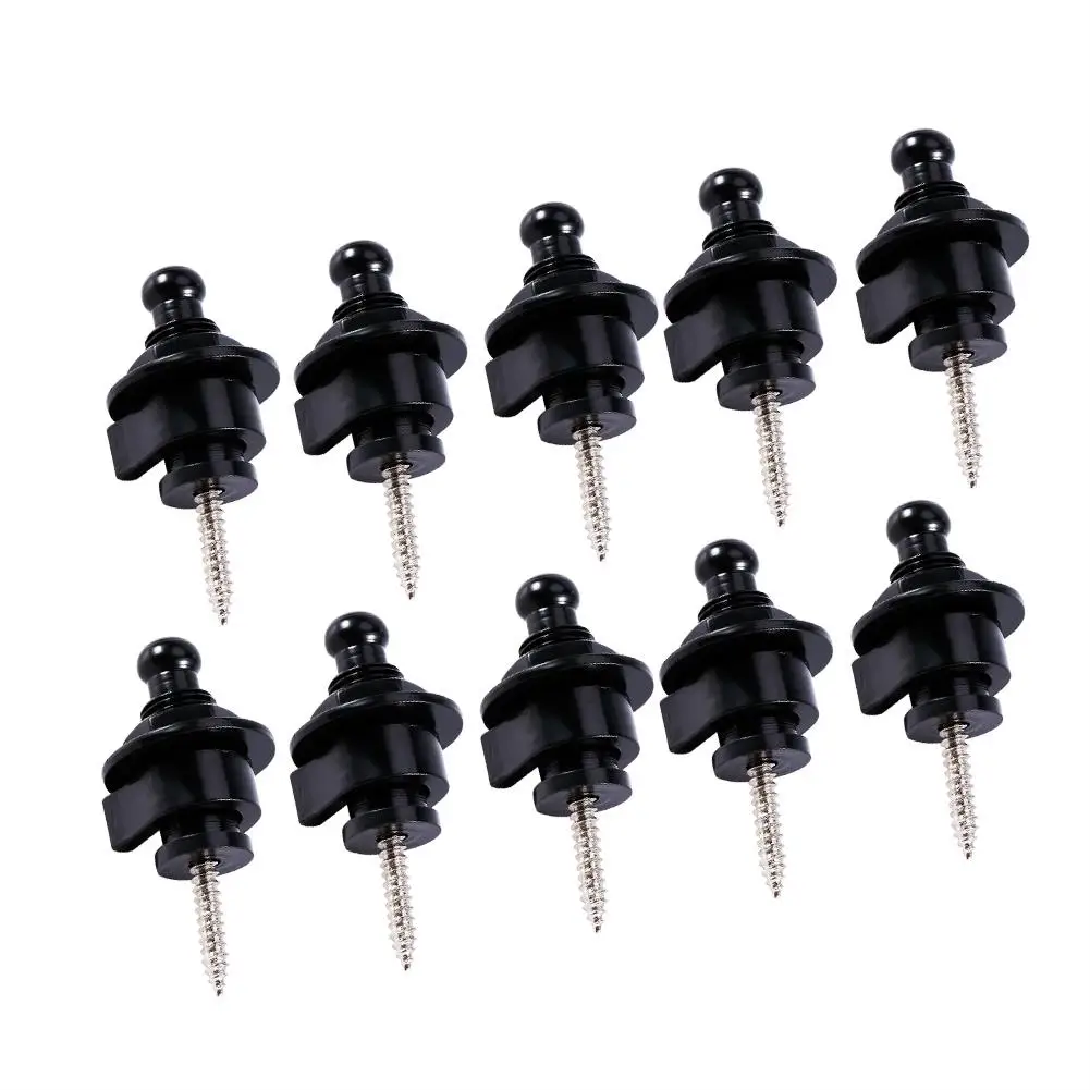 10pcs Electric Guitar Bass Strap Locks Antiskid Straplocks Black/Silver/Gold Optional