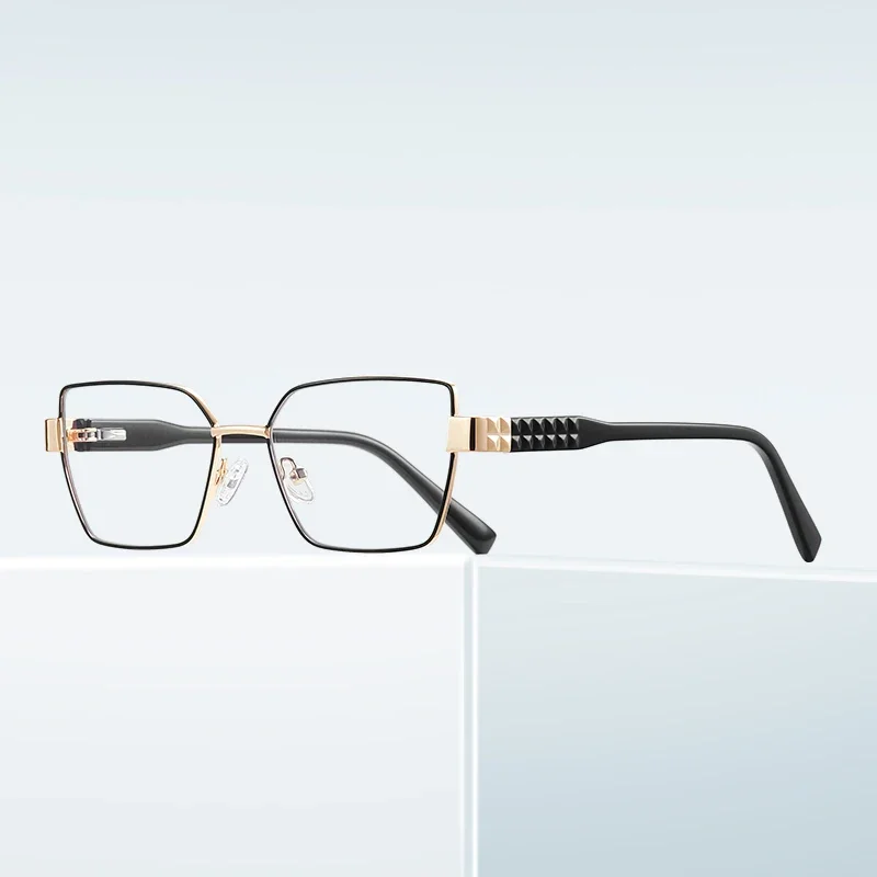 

Женские очки KIZN с большой оправой, модные, металлические, для коррекции зрения, от миопии, с защитой от синего света, для компьютера, от -0.50 до -10