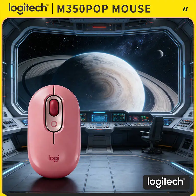 

Logitech M350 POP Wireless Mouse Dual Mode Bluetooth 2.4GHz Silent Scroll 18-Month Battery Home Office Travel Use
