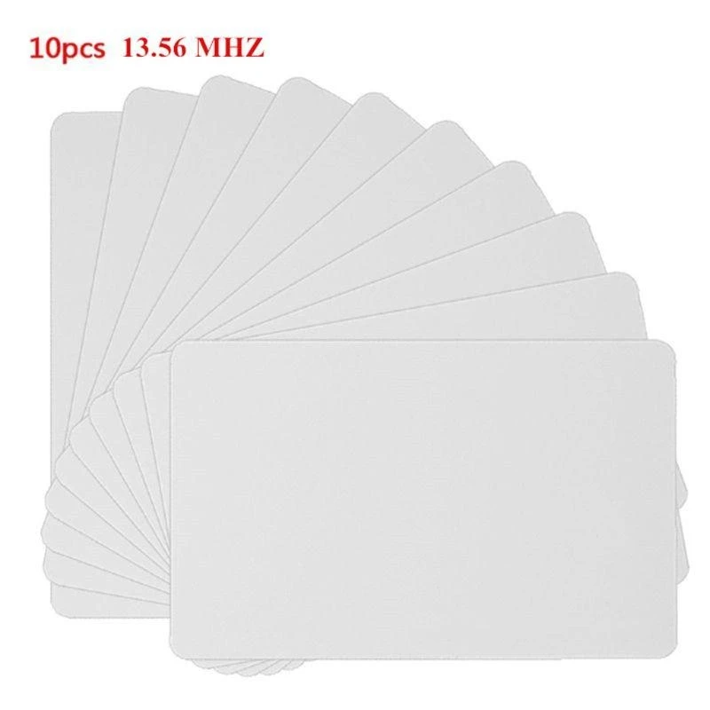 R1WD 10PCS 13.56MHZ Contactless White PVC Card IC Cards RFID Cards for Key Tag Access Control Attendance Cards