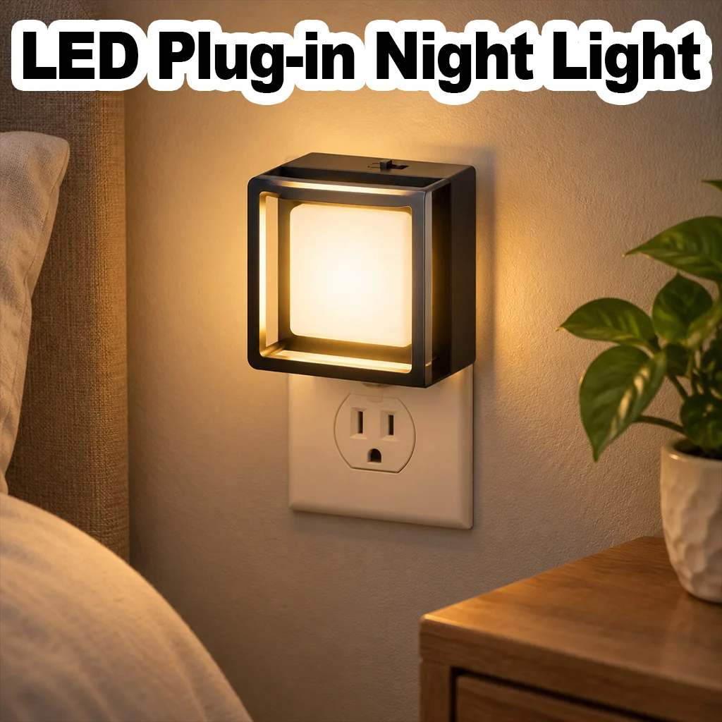EU/UK/US Plug LED Wall Lamp Automatic on/off Night Light Dimmable Warm White Dusk to Dawn Sensor for Stairs Bedroom Kids Room