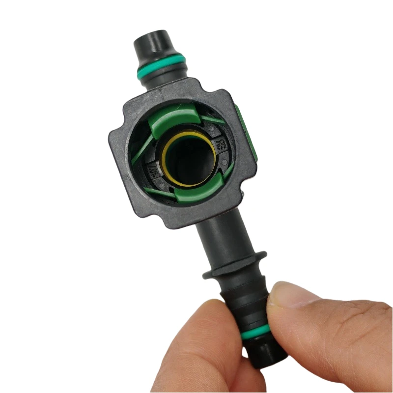 9.89 ID8 tee connector fuel line quick connector SAE 9.89mm female connector fittings joint for petrol and diesel for car 1pcs
