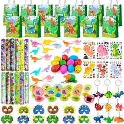 Dinosaur Party Favors for Kids, 96pcs All-in-One Dinosaur Birthday Party Favors Set-Dino Party Favor Bags Keychains Stampers etc