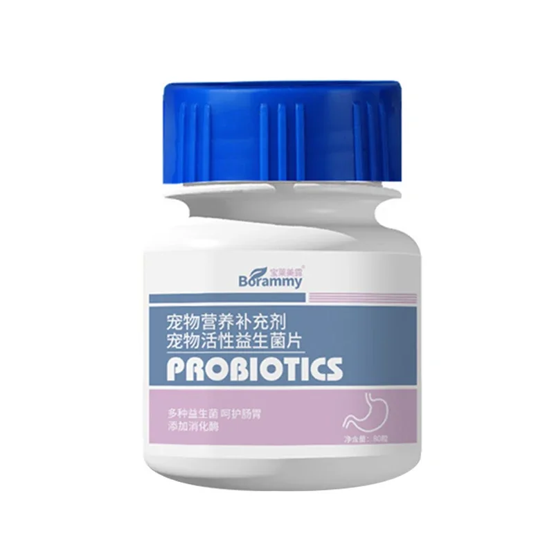 80 Tablets Pet Health Supplements Various Active Probiotics Help Digestion Gastrointestinal Nutrition Supplies for Cats and Dogs