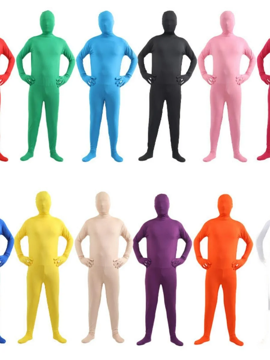 loween Cosplay Adulto Masculino Cor Tight Fit Capa Invisível Bla Terno Terno de Uma Peça Homem Invisível Infantil Cos...