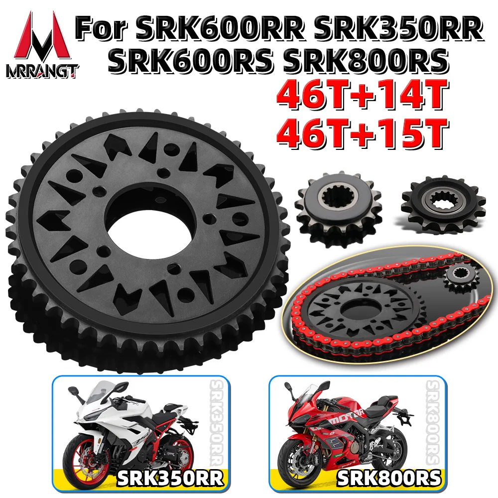 

MRRANGT Motorcycle Sprocket Kit 14T 15T Front Sprocket 46T Rear Sprocket for Qjmotor SRK600RR SRK350RR SRK600RS SRK800RS