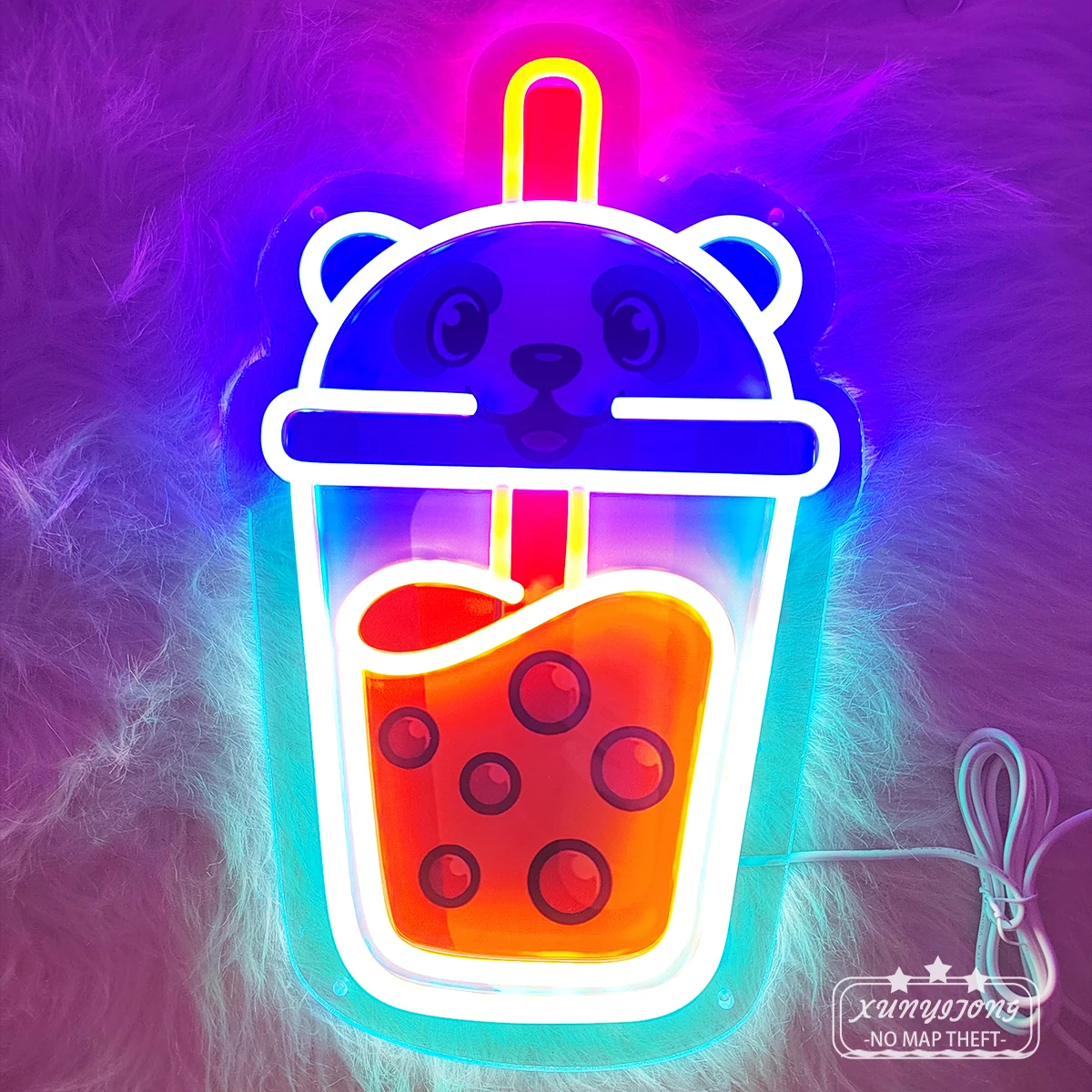 BUBBLE TEA Led Neon sign Room Wall Boba Tea Neon Light Decor USB Powered Hanging Acrylic For Milk Shakes Tea Bar Cafe Shop