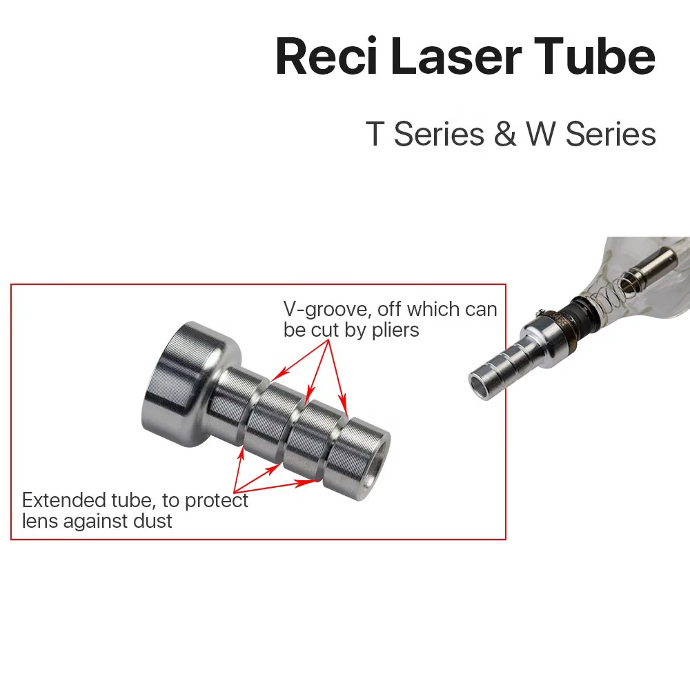 CL06 Reci 80W 100W 130W 150W 180W CO2 Laser Tube For Laser Cutting Machine