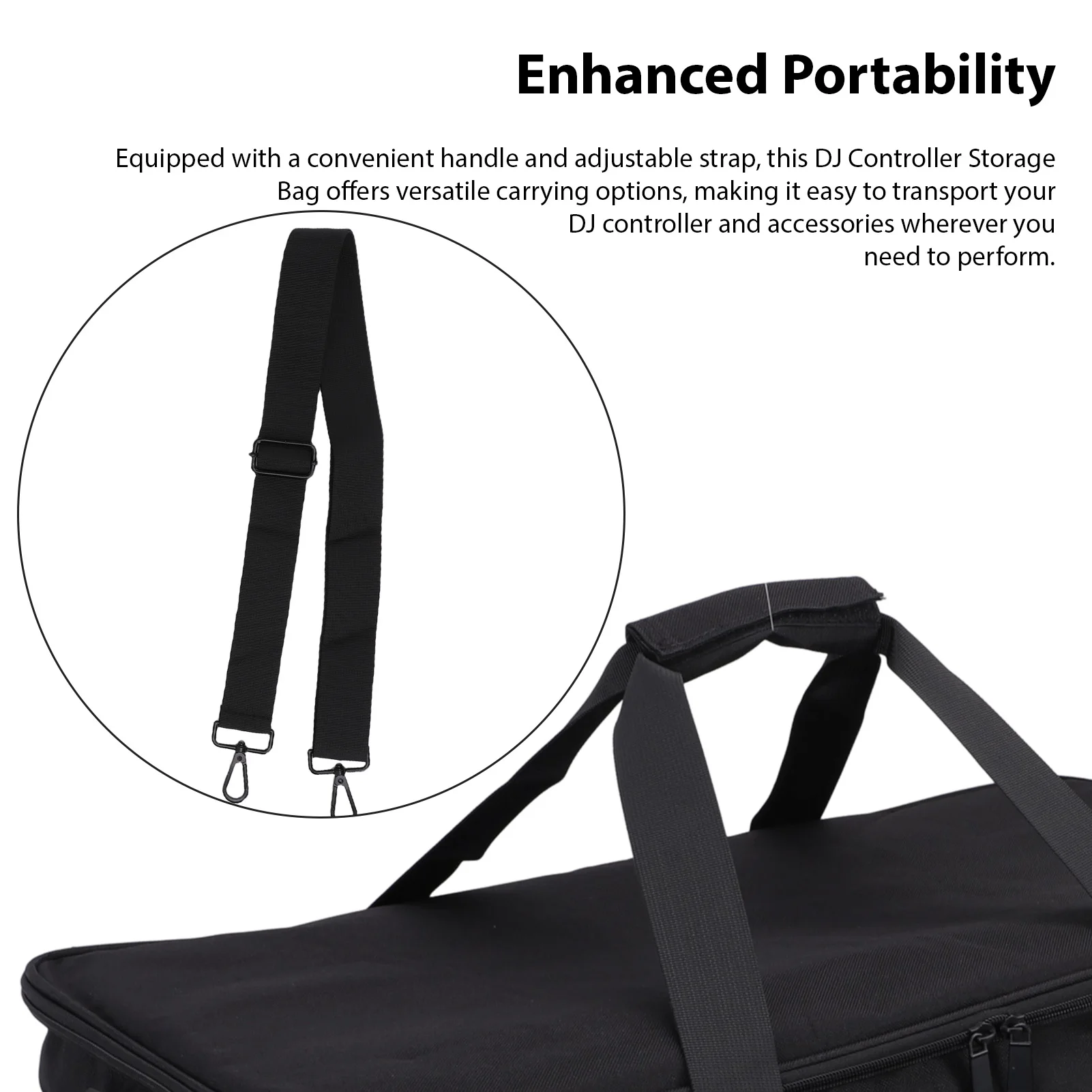 컨트롤러 휴대용 케이스 케이블 보관 가방 DJ 장비 가방 탈착식 칸막이 미끄럼 방지 바닥 음악 액세서리 보관 가방
