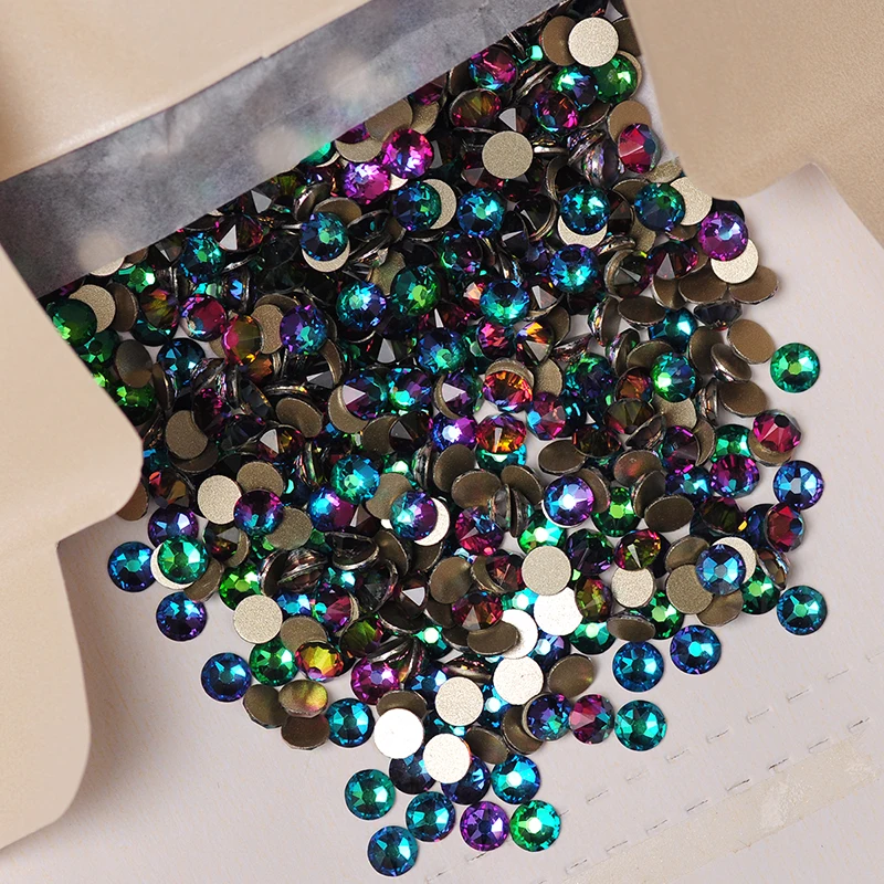 YANRUO 2088NoHF All Sizes Green Volcano Glass Rhinestones Flat Back Crystals Strass DIY Non Hotfix Nails Art Accessories