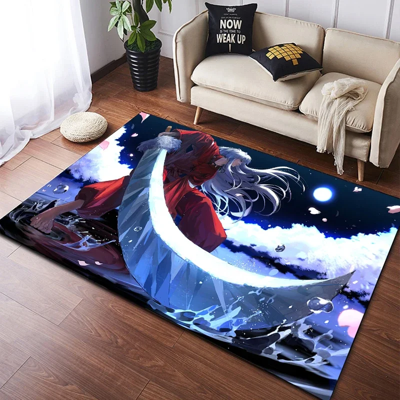 Anime Inuyasha Carpet Kitchen MatEntrance Doormat Bedroom Floor Decoration Living Room Carpet Bathroom Anti-slip rugs