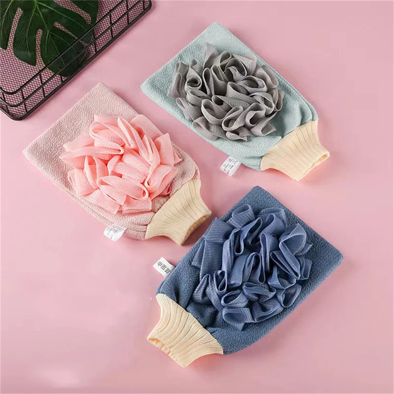 Badhanddoek Handschoenen Bad Bloem 2 Stks/set Verdikte Vlekverwijdering Combo Set Huishoudelijke Lange Strip Rug Wrijven Handdoek