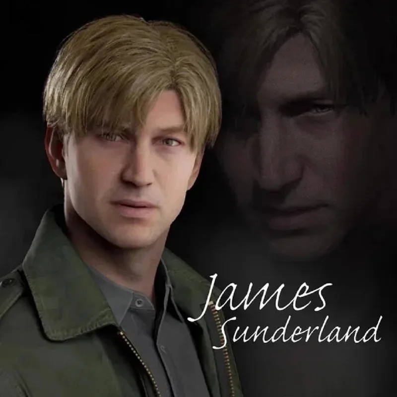 DY20Silenthill 2 جيمس ساندرلاند الشعر تأثيري أغطية الرأس قصيرة براون التصميم شعر مستعار كوميدي 25