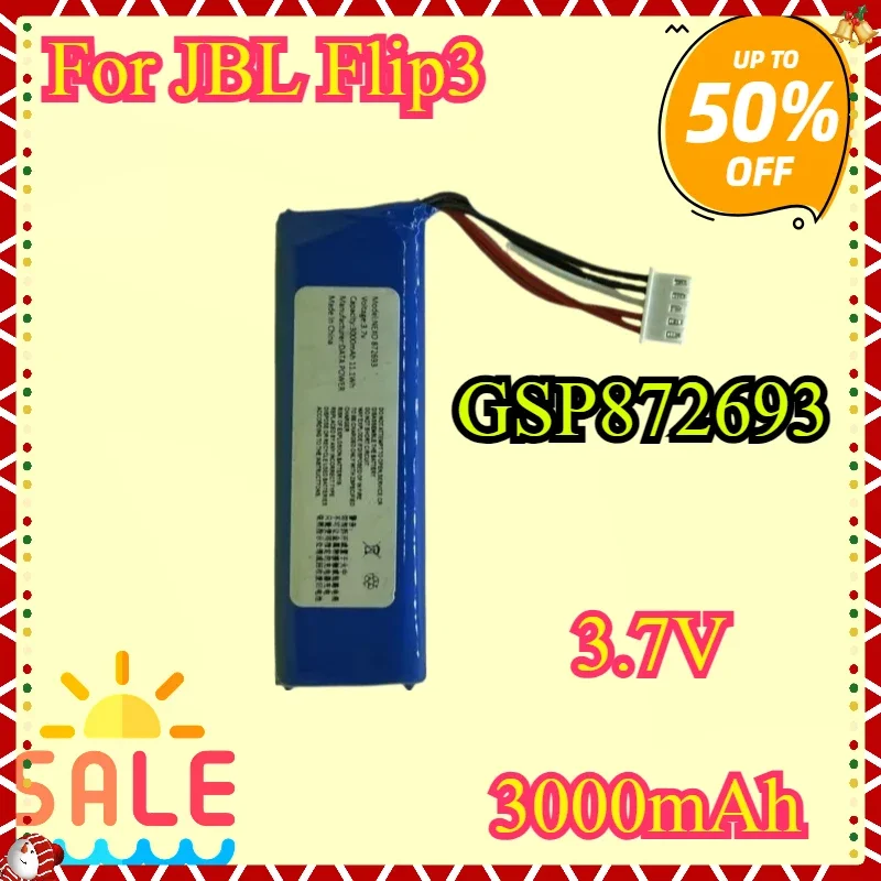 

New High quality replaceable Battery For JBL Flip 3 Flip3 3000mAh GSP872693 P763098 03 Player Speaker Rechargeable Battery