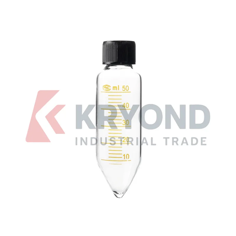 50mL High Borosilicate Glass Centrifuge Tube Screw Cap Conical Bottom Graduated Heat Resistant 10pcs Pack Laboratory Sample Kits