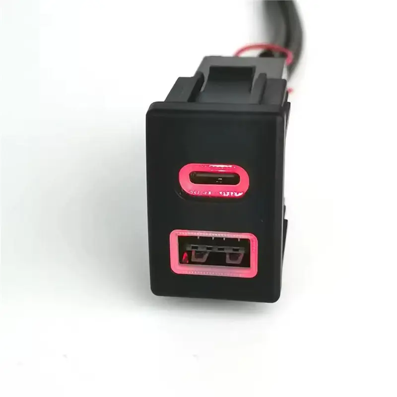 Retrofit Car Dual PD USB Charger For ISUZU D-MAX/MU-X/V-Cross Including Red Light Indicator-L94A