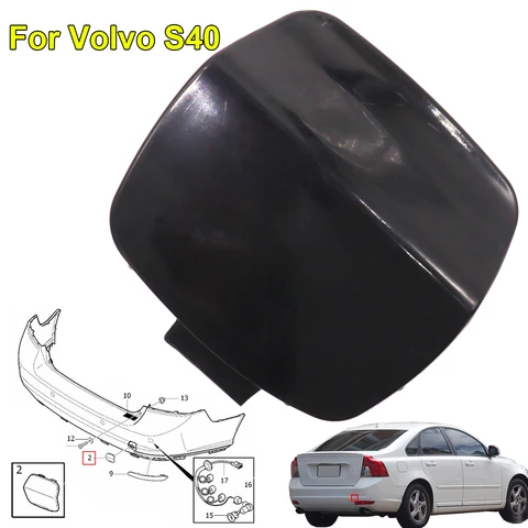 OE # 39886337   Задний бампер автомобиля, буксировочный крюк, крышка для Volvo S40 2008 2009 2010 2011 2012 2013, замена автомобильных аксессуаров