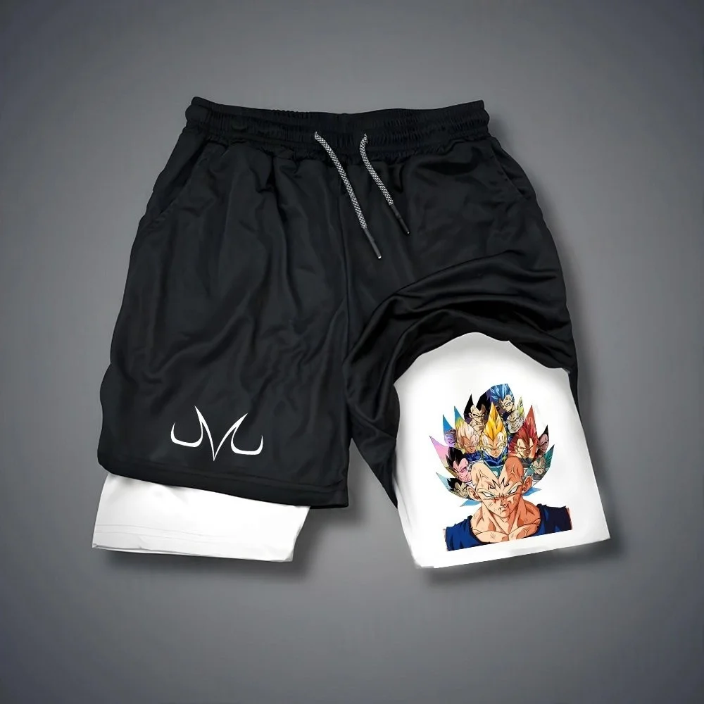 Pantaloncini Dragon Ball 2025 Y2K - Pantaloncini sportivi autentici Goku a doppio strato, con licenza ufficiale, comodi e traspiranti per lo sport