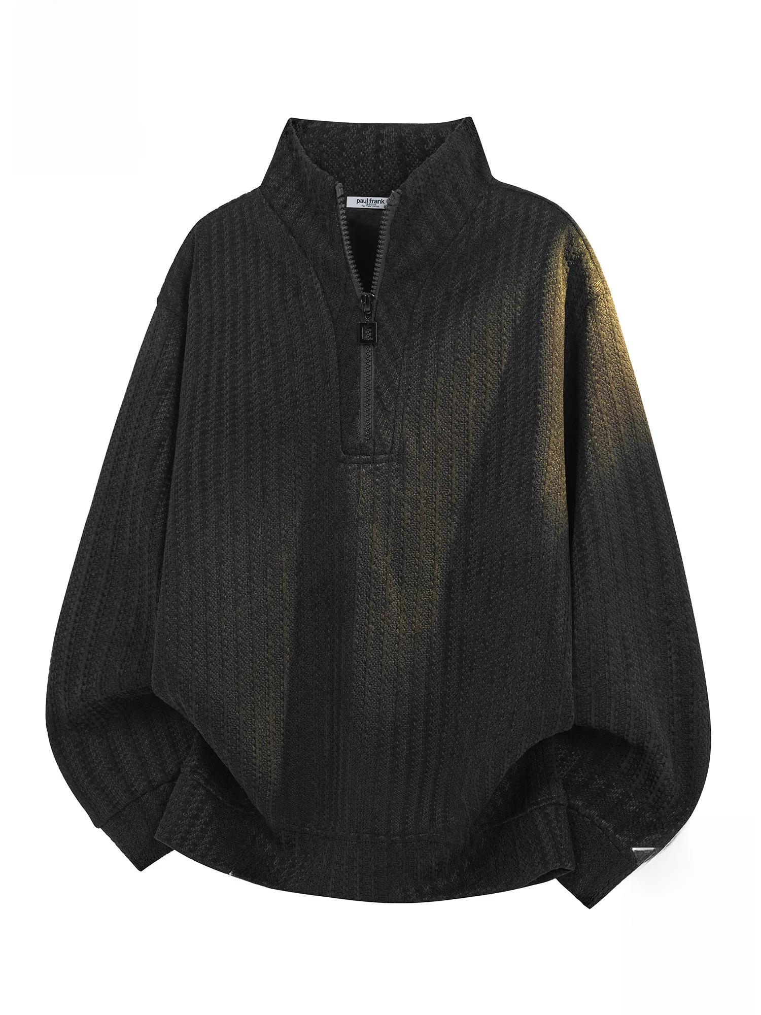 

PaulFrank Retro Zipper Design Long Sve Casual Sweatirt Loose Fibone Pattern Men's Spring New Sle Comfortable Top