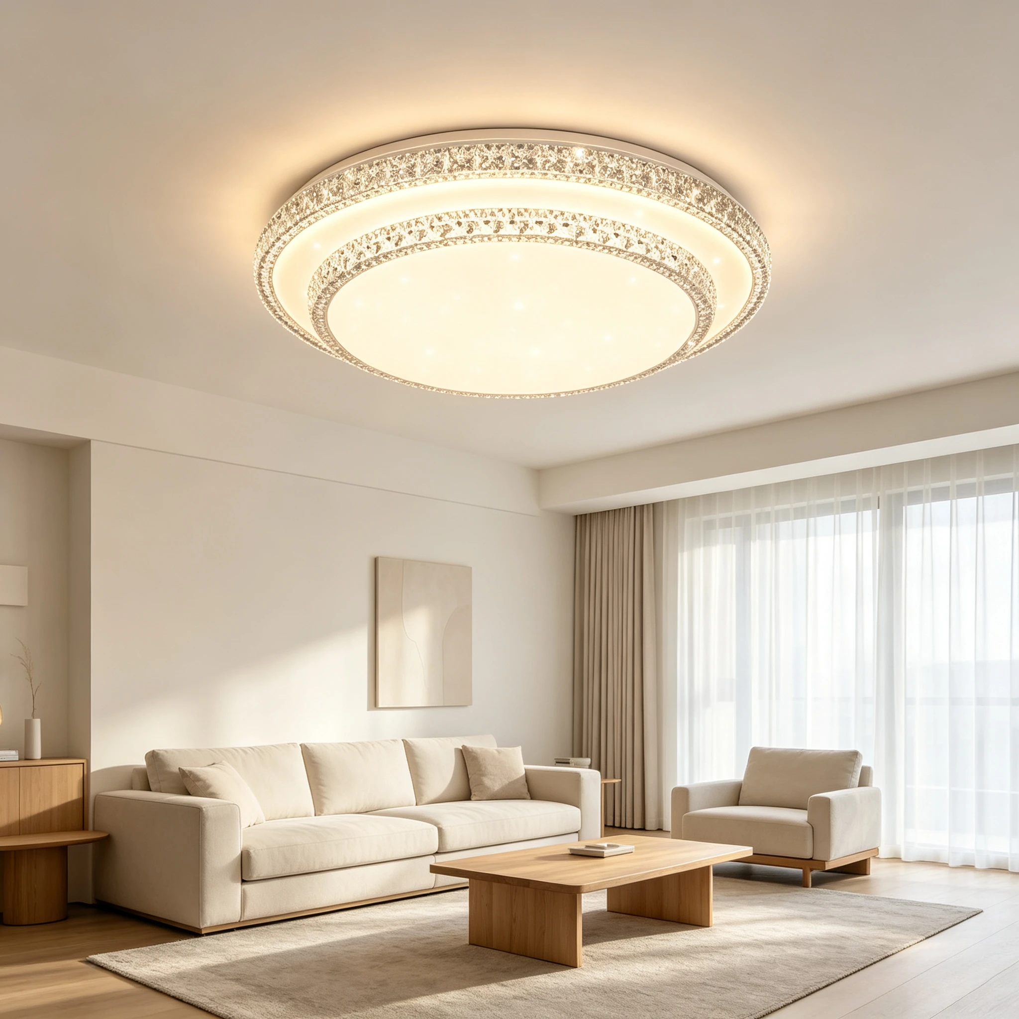 Ultra Thin Rectangular Living Room Light Modern Minimalist LED Ceiling Light Bedroom Dining Room Acrylic Diamond Atmosphere Lamp