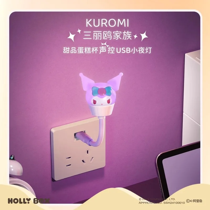 Japanese Sanrio Kawaii Hello Kitty USB Nightlight Cartoon Melody Pochacco Bedroom Bedlight Children's Creative Festival Gift